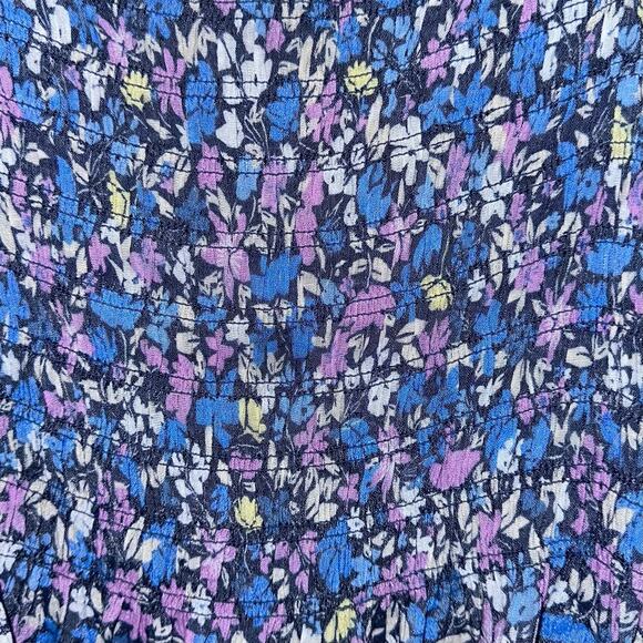 Nanette Lepore Blue Floral Smocked Peasant Blouse Size Small - Picture 4 of 10